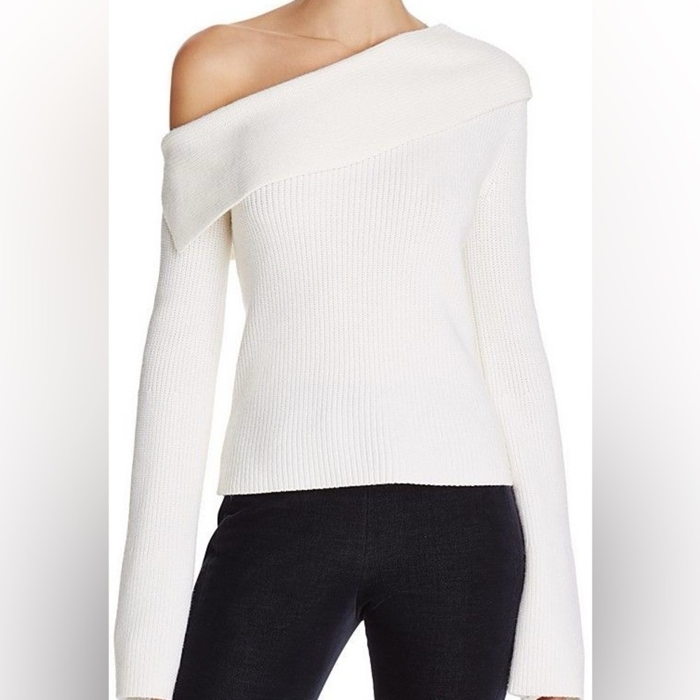 Theory prosecco off the shoulder sweater